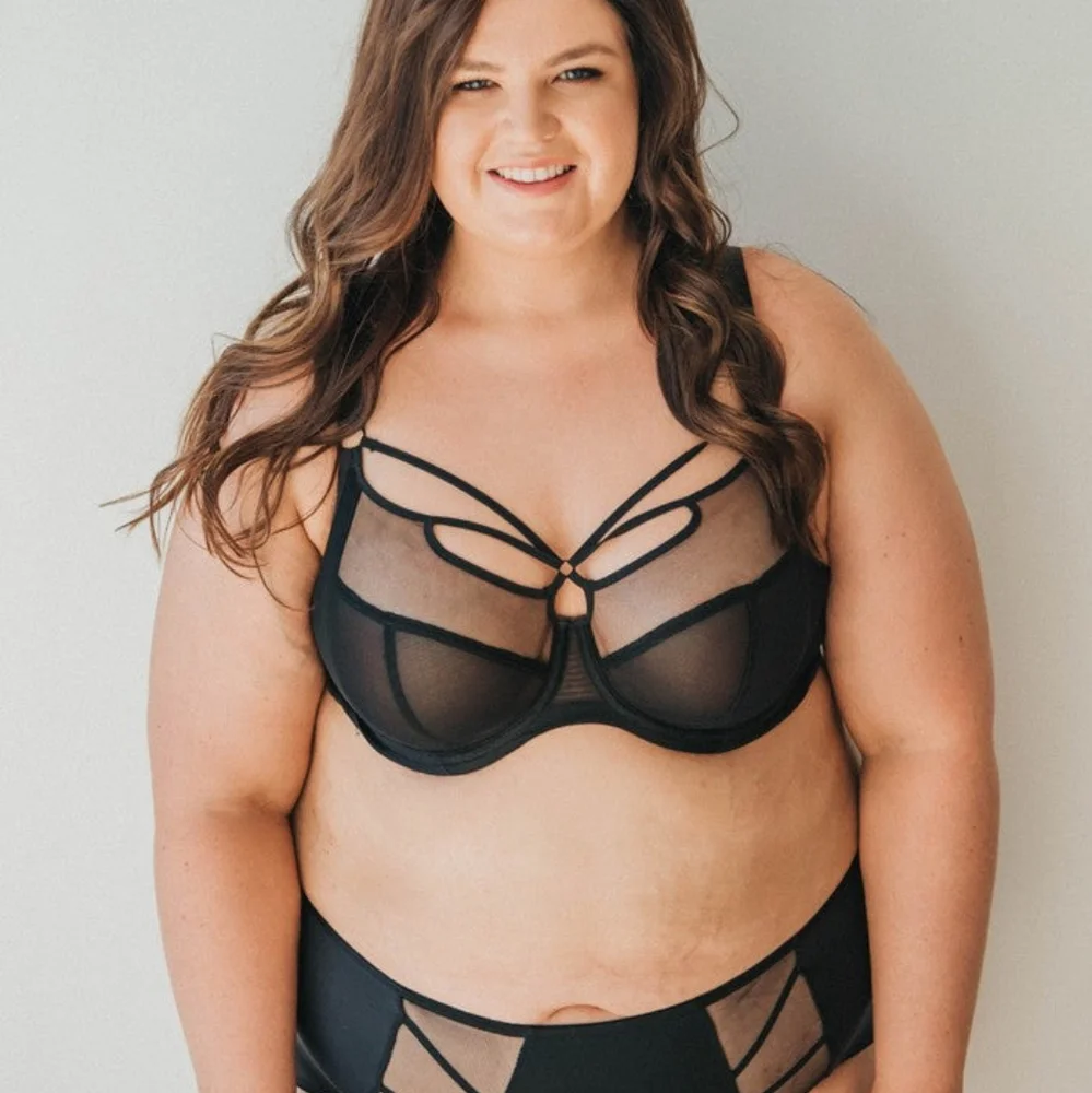 Elomi Black Sachi Side Support Strappy Sexy Lingerie Cage Bra Size 38L_5